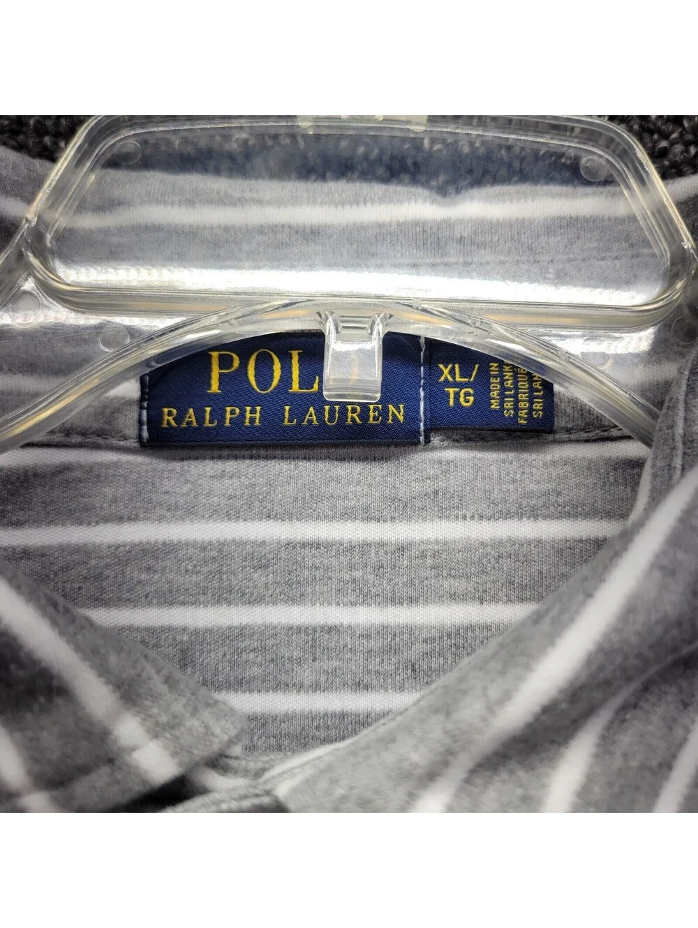 Polo Ralph Lauren Polo Shirt Mens Sz XL Gray Striped Pima Soft Touch Cotton Golf
